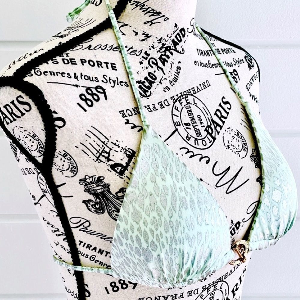 Victoria’s Secret Metallic Python Print Mint Togg… - image 1